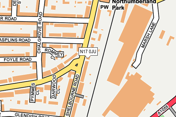 N17 0JU map - OS OpenMap – Local (Ordnance Survey)