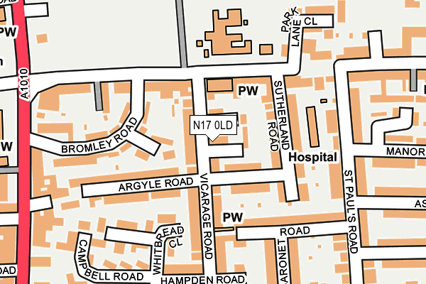 N17 0LD map - OS OpenMap – Local (Ordnance Survey)