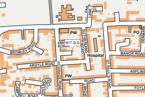 N17 0LG map - OS OpenMap – Local (Ordnance Survey)