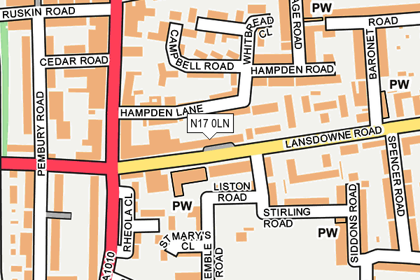 N17 0LN map - OS OpenMap – Local (Ordnance Survey)