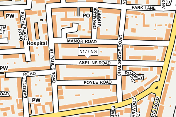 N17 0NG map - OS OpenMap – Local (Ordnance Survey)