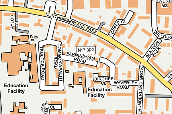 N17 0PP map - OS OpenMap – Local (Ordnance Survey)