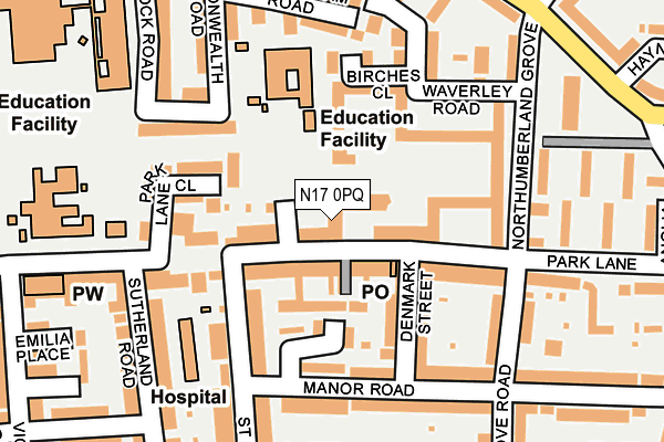 N17 0PQ map - OS OpenMap – Local (Ordnance Survey)
