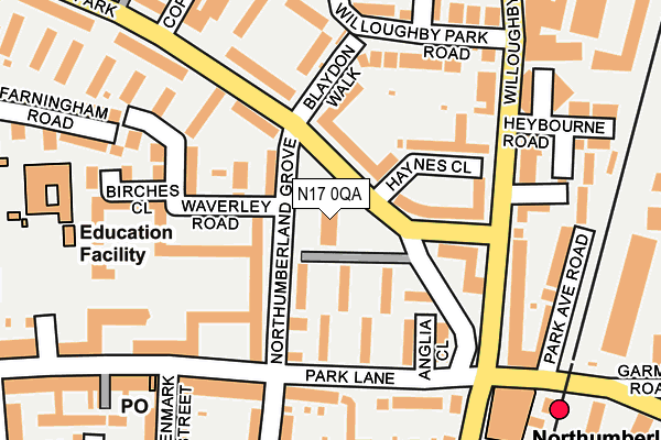 N17 0QA map - OS OpenMap – Local (Ordnance Survey)