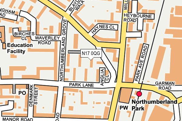 N17 0QG map - OS OpenMap – Local (Ordnance Survey)