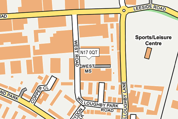 N17 0QT map - OS OpenMap – Local (Ordnance Survey)