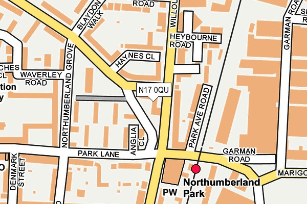 N17 0QU map - OS OpenMap – Local (Ordnance Survey)