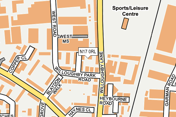 N17 0RL map - OS OpenMap – Local (Ordnance Survey)