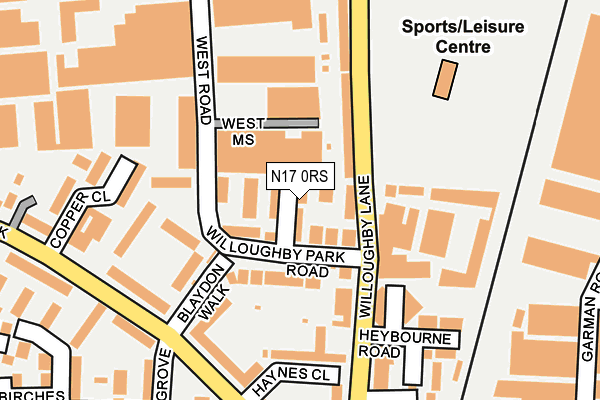 N17 0RS map - OS OpenMap – Local (Ordnance Survey)