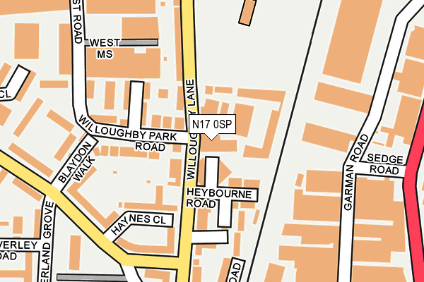 N17 0SP map - OS OpenMap – Local (Ordnance Survey)