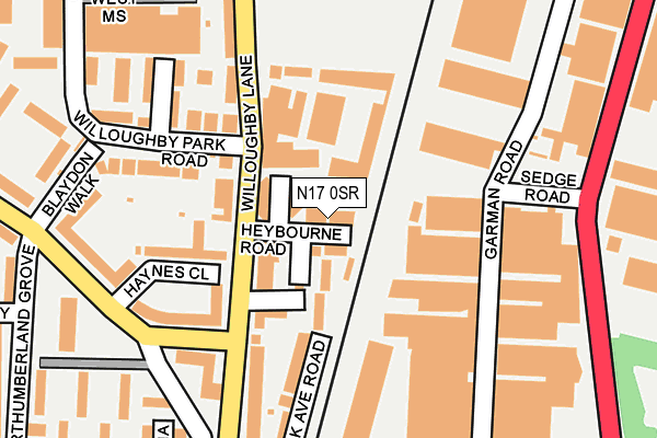 N17 0SR map - OS OpenMap – Local (Ordnance Survey)
