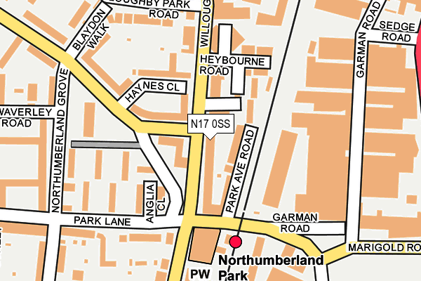 N17 0SS map - OS OpenMap – Local (Ordnance Survey)