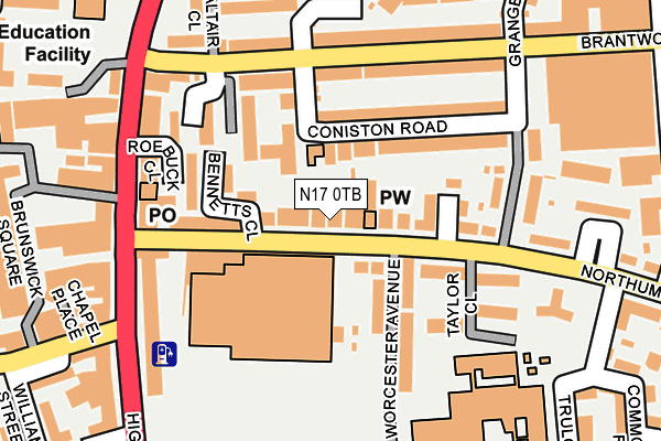 N17 0TB map - OS OpenMap – Local (Ordnance Survey)