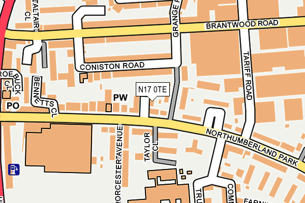 N17 0TE map - OS OpenMap – Local (Ordnance Survey)