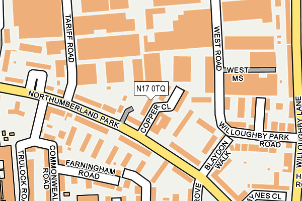N17 0TQ map - OS OpenMap – Local (Ordnance Survey)