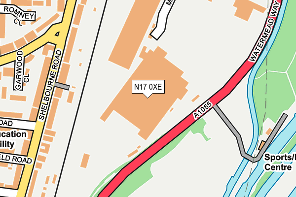 N17 0XE map - OS OpenMap – Local (Ordnance Survey)