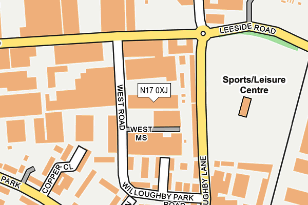 N17 0XJ map - OS OpenMap – Local (Ordnance Survey)
