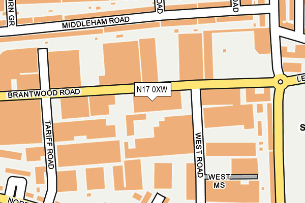 N17 0XW map - OS OpenMap – Local (Ordnance Survey)