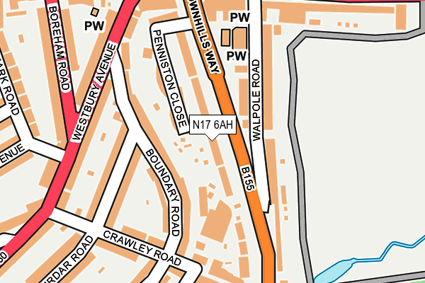 N17 6AH map - OS OpenMap – Local (Ordnance Survey)