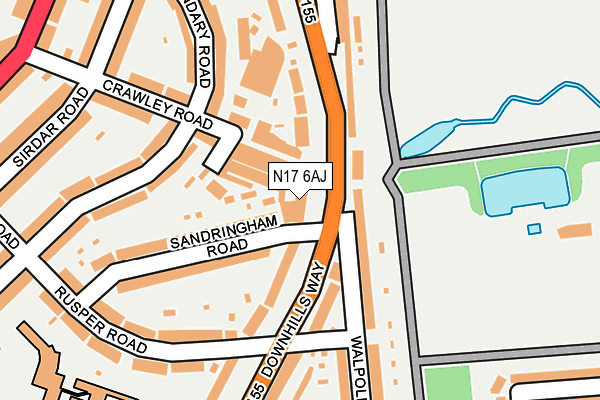 N17 6AJ map - OS OpenMap – Local (Ordnance Survey)