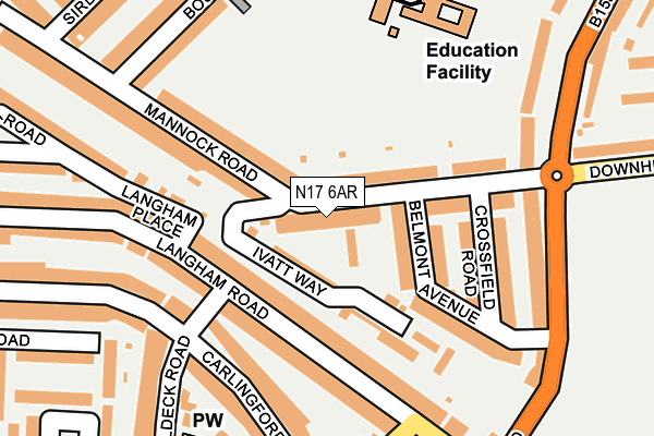 N17 6AR map - OS OpenMap – Local (Ordnance Survey)