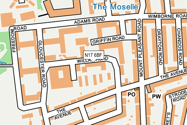 N17 6BF map - OS OpenMap – Local (Ordnance Survey)