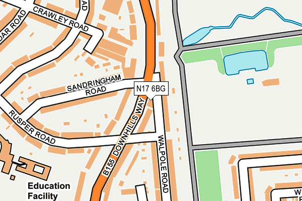 N17 6BG map - OS OpenMap – Local (Ordnance Survey)