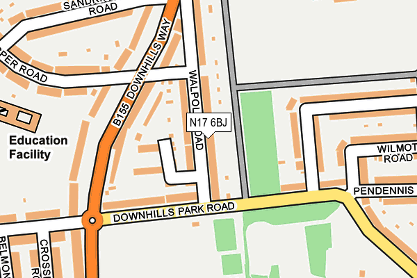 N17 6BJ map - OS OpenMap – Local (Ordnance Survey)