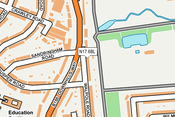 N17 6BL map - OS OpenMap – Local (Ordnance Survey)