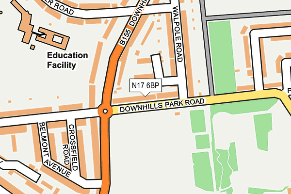 N17 6BP map - OS OpenMap – Local (Ordnance Survey)