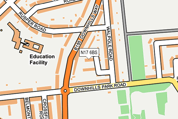 N17 6BS map - OS OpenMap – Local (Ordnance Survey)