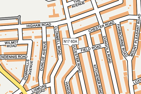 N17 6DA map - OS OpenMap – Local (Ordnance Survey)