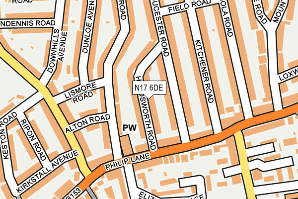 N17 6DE map - OS OpenMap – Local (Ordnance Survey)