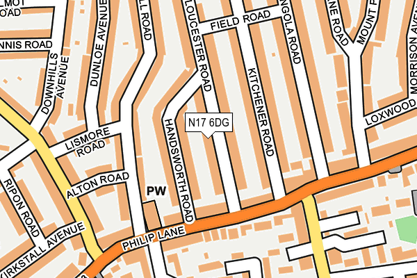 N17 6DG map - OS OpenMap – Local (Ordnance Survey)