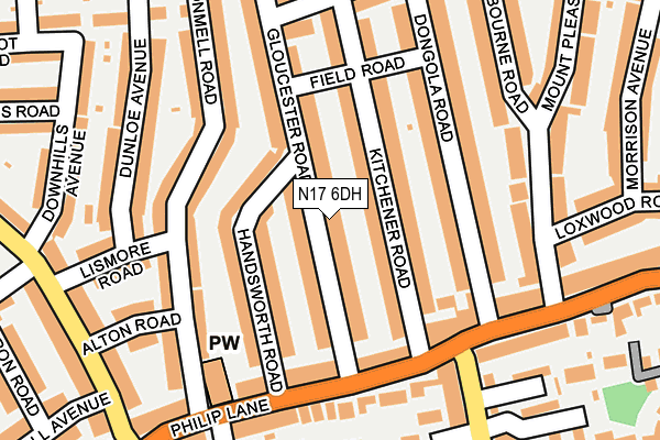 N17 6DH map - OS OpenMap – Local (Ordnance Survey)