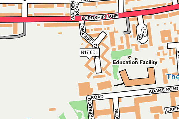 N17 6DL map - OS OpenMap – Local (Ordnance Survey)