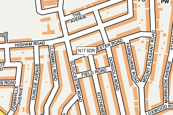N17 6DR map - OS OpenMap – Local (Ordnance Survey)