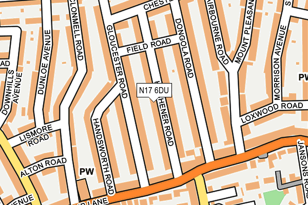 N17 6DU map - OS OpenMap – Local (Ordnance Survey)