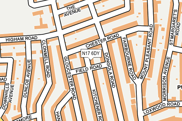 N17 6DY map - OS OpenMap – Local (Ordnance Survey)