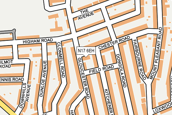 N17 6EH map - OS OpenMap – Local (Ordnance Survey)