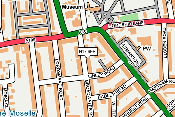 N17 6ER map - OS OpenMap – Local (Ordnance Survey)