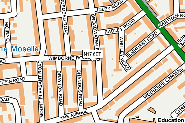 N17 6ET map - OS OpenMap – Local (Ordnance Survey)
