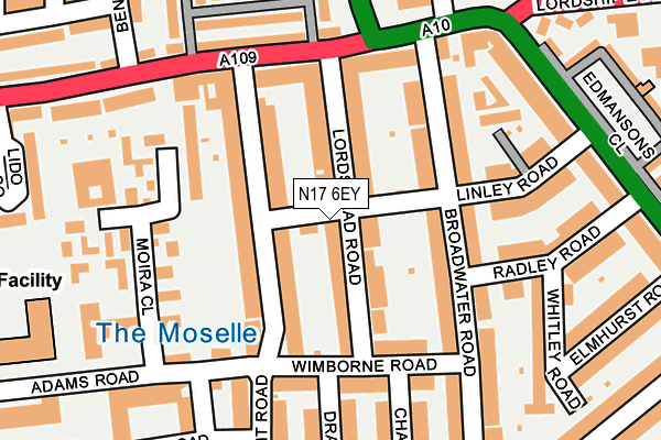 N17 6EY map - OS OpenMap – Local (Ordnance Survey)