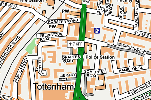N17 6FF map - OS OpenMap – Local (Ordnance Survey)