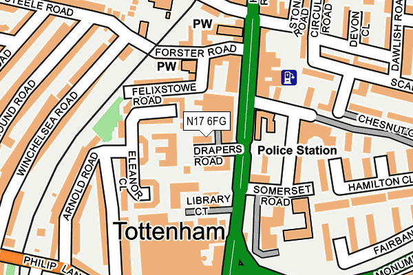 N17 6FG map - OS OpenMap – Local (Ordnance Survey)