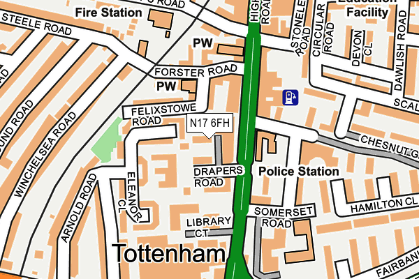 N17 6FH map - OS OpenMap – Local (Ordnance Survey)