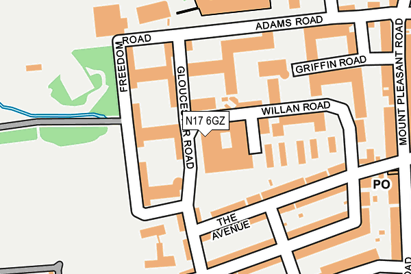N17 6GZ map - OS OpenMap – Local (Ordnance Survey)