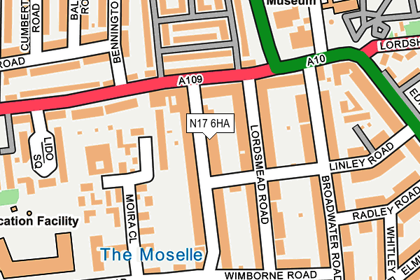N17 6HA map - OS OpenMap – Local (Ordnance Survey)