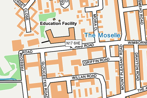 N17 6HE map - OS OpenMap – Local (Ordnance Survey)