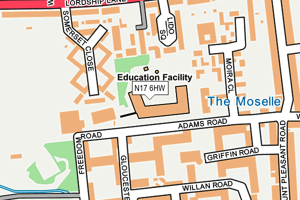N17 6HW map - OS OpenMap – Local (Ordnance Survey)
